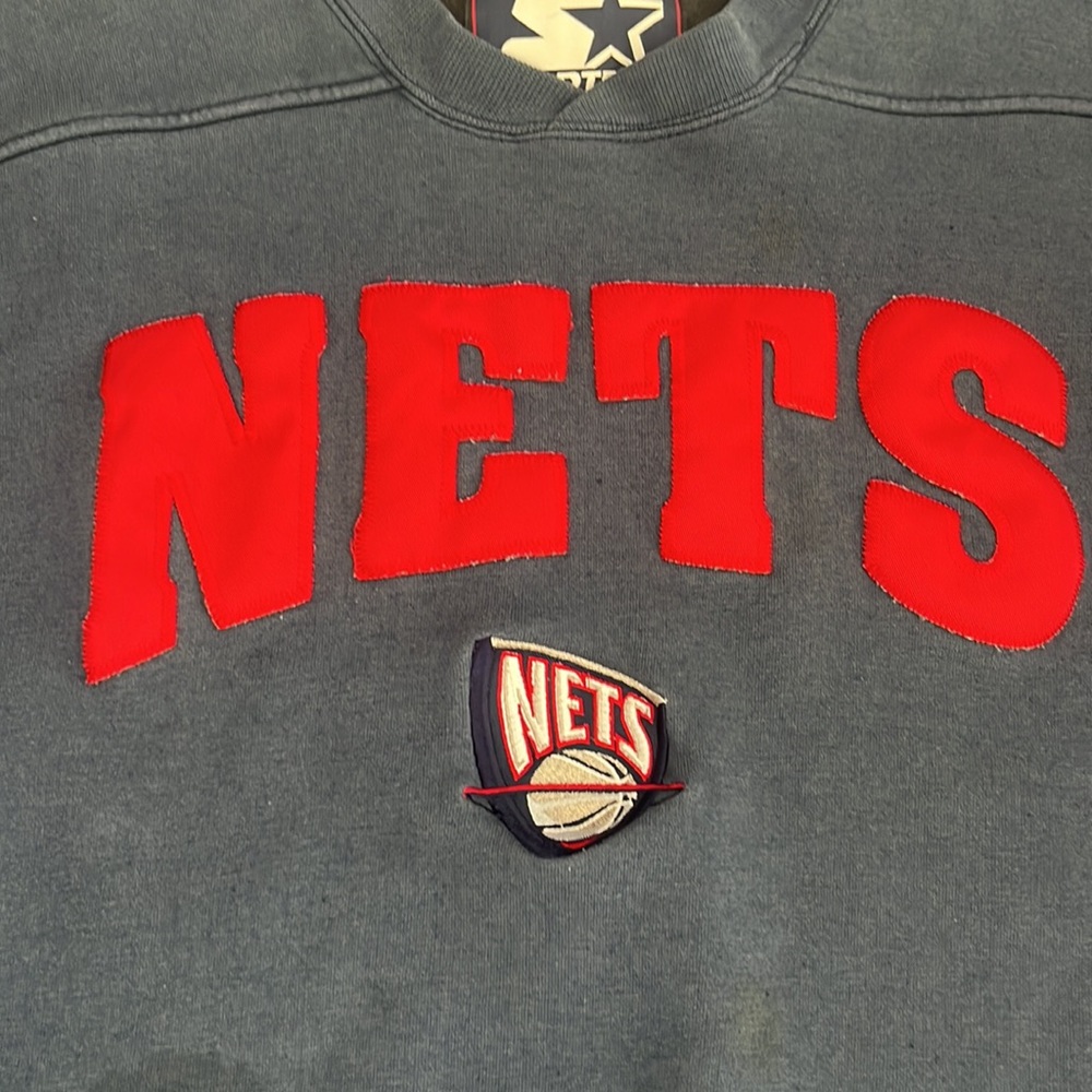 Starter Men’s Brooklyn Nets Basketball‎ Sweater Color: Blue Size XL Embroider